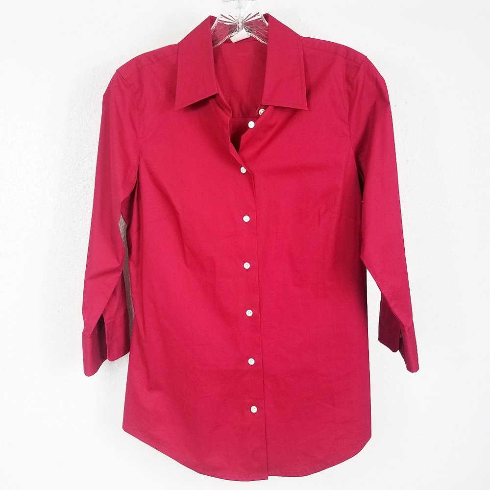 J. Crew Women's Red Button Down Shirt Top …